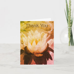 Water Lily Lotus Flower Art Thank You Card