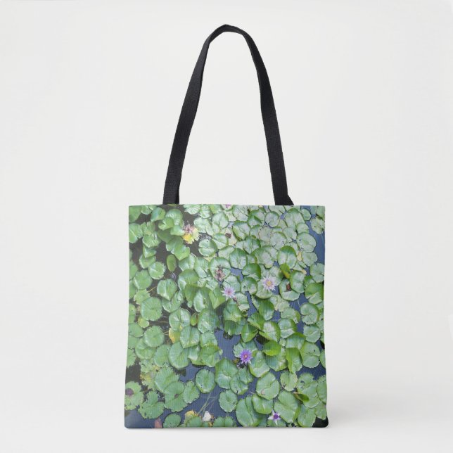 Water lily pads on a tote bag (Front)