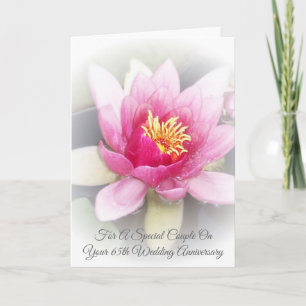 Water Lily Personalised 65th Wedding Anniversary Card