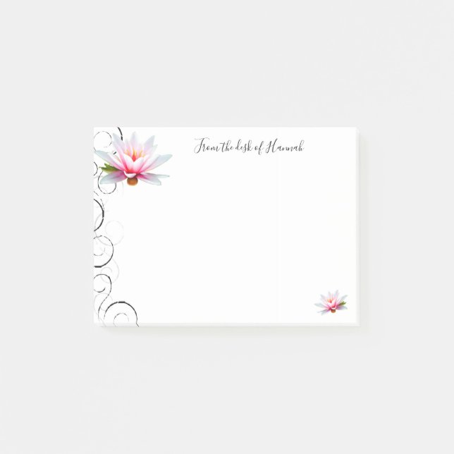 Water Lily Personalised Post-It Notes (Front)