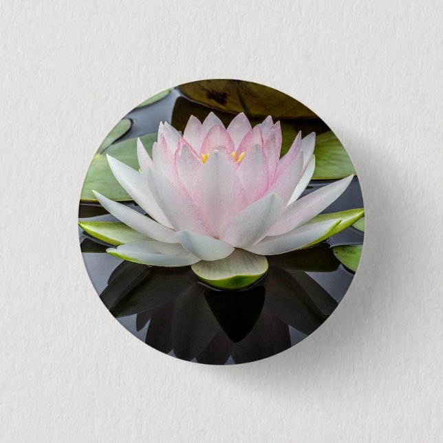 Water Lily Pink Floral Photo 3 Cm Round Badge (Front)