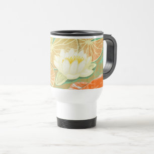 Water Lily Pond Carp Koi Fish Travel Mug