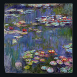Water Lily Pond, Monet Bandana<br><div class="desc">Oscar-Claude Monet (14 November 1840 – 5 December 1926) was a French painter, a founder of French Impressionist painting and the most consistent and prolific practitioner of the movement's philosophy of expressing one's perceptions before nature, especially as applied to plein air landscape painting. The term ""Impressionism"" is derived from the...</div>