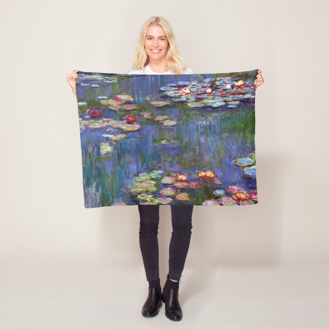 Water Lily Pond, Monet Fleece Blanket (In Situ)