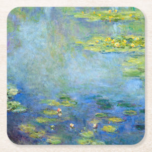 Water Lily Pond, Monet Square Paper Coaster