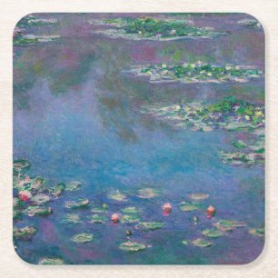 Water Lily Pond, Monet Square Paper Coaster