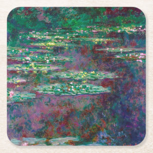 Water Lily Pond, Monet Square Paper Coaster