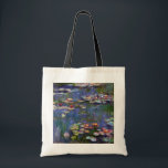 Water Lily Pond, Monet Tote Bag<br><div class="desc">Oscar-Claude Monet (14 November 1840 – 5 December 1926) was a French painter, a founder of French Impressionist painting and the most consistent and prolific practitioner of the movement's philosophy of expressing one's perceptions before nature, especially as applied to plein air landscape painting. The term ""Impressionism"" is derived from the...</div>