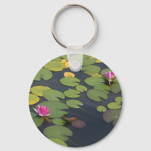 Water Lily Pond Painting Key Ring