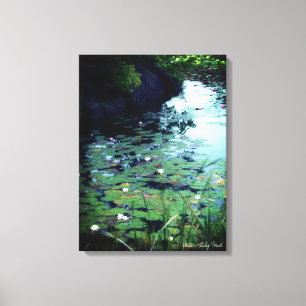 Water Lily Pond:Premium Canvas Print