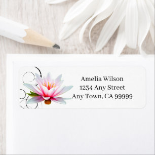 Water Lily Return Address Label