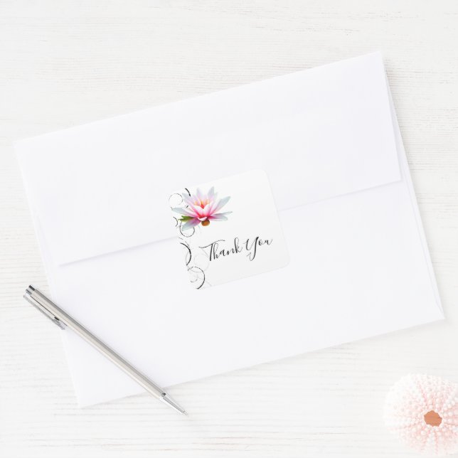 Water Lily Thank You Sticker (Envelope)