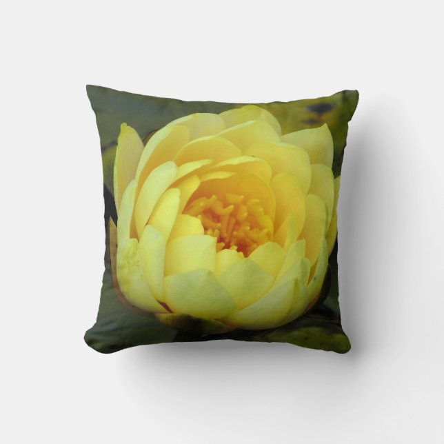 Water Lily Throw Pillow (Front)