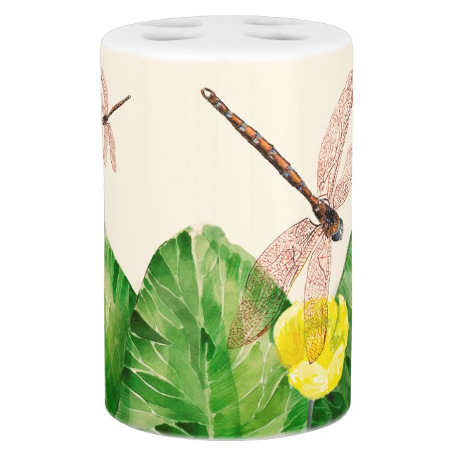 water-lily watercolor bathroom set (Front)