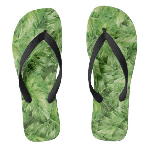 water-lily watercolor flip flops