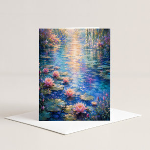 Water Lily Watercolor Note Card