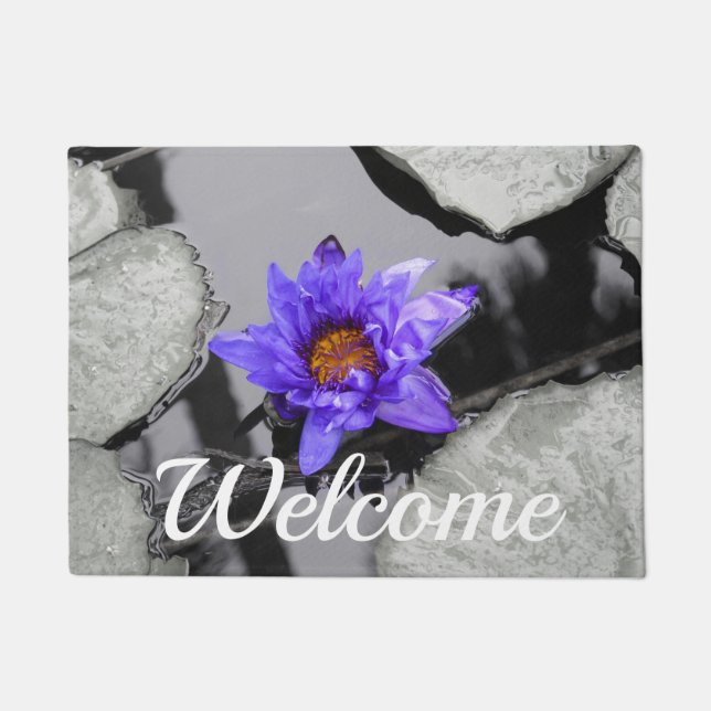 Water Lily Welcome Doormat (Front)