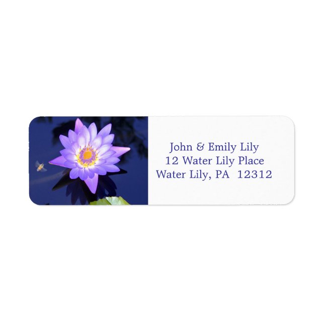 Water Lily with Bee Return Address Label (Front)