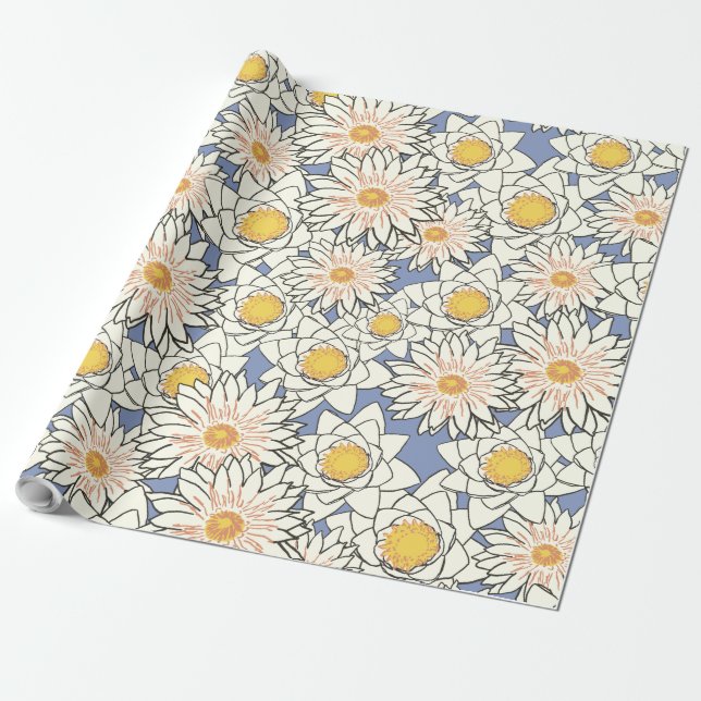 water lily wrapping paper (Unrolled)