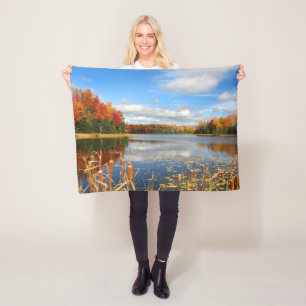 Water Mabel Lake Canada Fleece Blanket