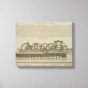 Water machine at Marly, c.1715 (engraving) Canvas Print