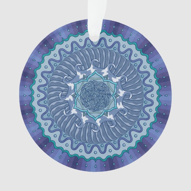 Water Mandala Acrylic Ornament (Front)