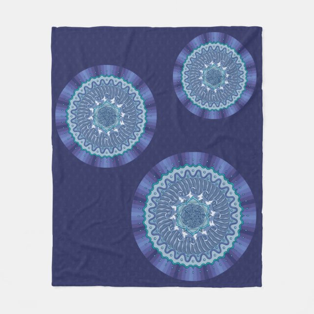 Water Mandala Fleece Blanket (Front)
