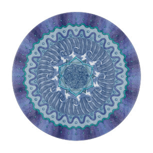 Water Mandala Glass Cutting Board