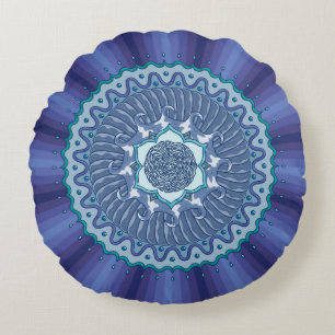 Water Mandala Round Pillow