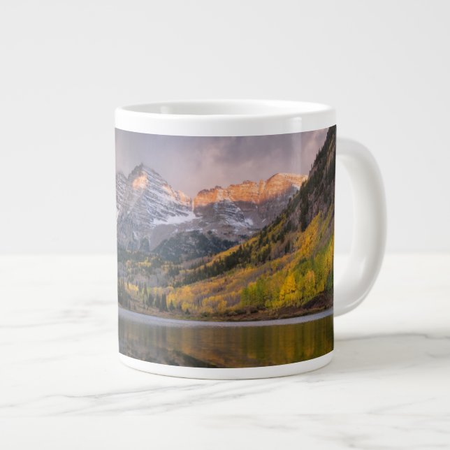 Water | Maroon Bells Colorado Large Coffee Mug (Front Right)