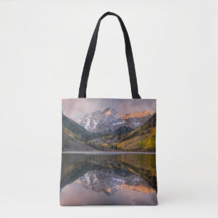 Water Maroon Bells Colorado Tote Bag