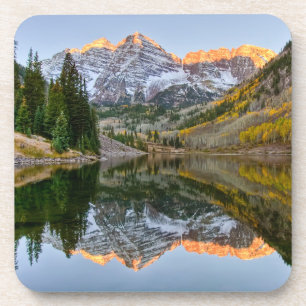 Water   Maroon Bells Lake Aspen Trees Coaster