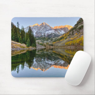 Water   Maroon Bells Lake Aspen Trees Mouse Mat