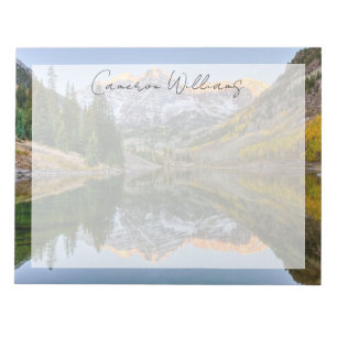 Water Maroon Bells Lake Aspen Trees Notepad
