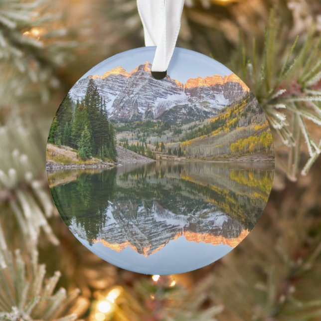 Water | Maroon Bells Lake Aspen Trees Ornament (Tree)