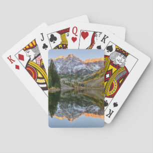 Water Maroon Bells Lake Aspen Trees Playing Cards