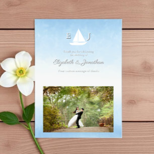 Water Meets Sky Watercolor Wedding Thank You Card