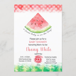 Water melon baby shower invitation