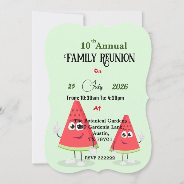 Water melon Get together invitation (Front)