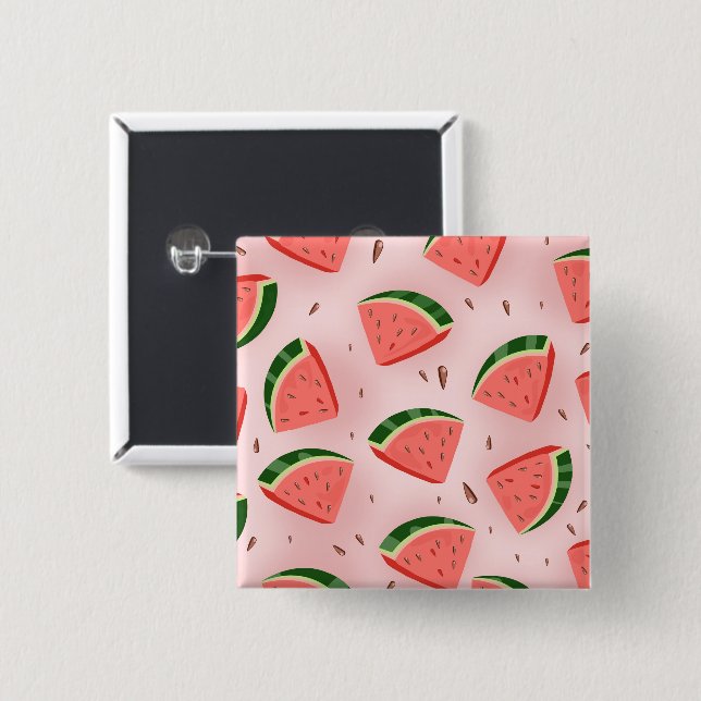 Water Melon Pattern 15 Cm Square Badge (Front & Back)