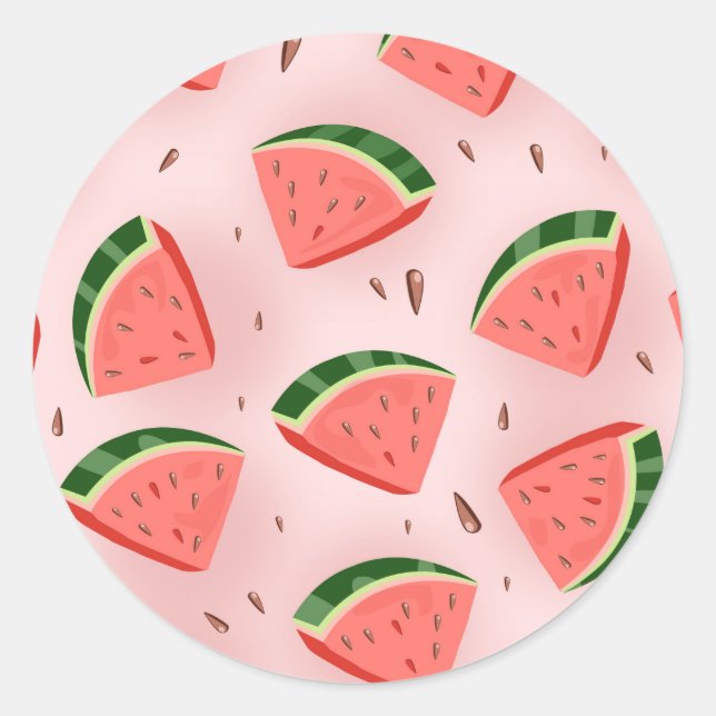 Water Melon Pattern Classic Round Sticker (Front)