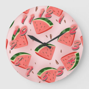 Water Melon Pattern Large Clock