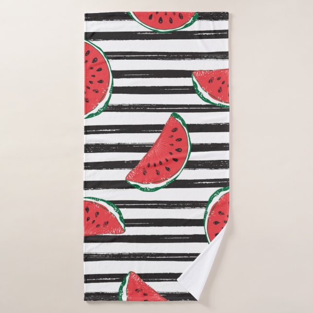 Water Melon Seamless Pattern Striped Bath Towel (Bath Towel)
