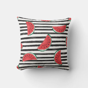 Water Melon Seamless Pattern Striped Cushion