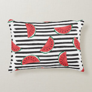 Water Melon Seamless Pattern Striped Decorative Cushion
