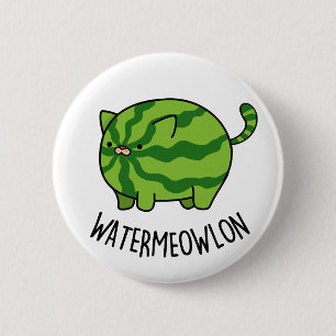 Water-meow-lon Cute Watermelon Cat Pun 6 Cm Round Badge