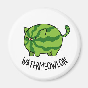 Water-meow-lon Funny Watermelon Cat Pun  Magnet