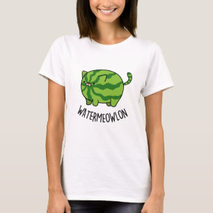 Water-meow-lon Funny Watermelon Cat Pun  T-Shirt