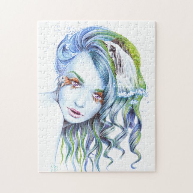 Water Mermaid girl Surreal Fantasy Portrait art Jigsaw Puzzle (Vertical)