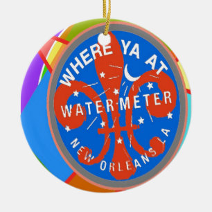 Water Metre Abstract New Orleans Ceramic Tree Decoration